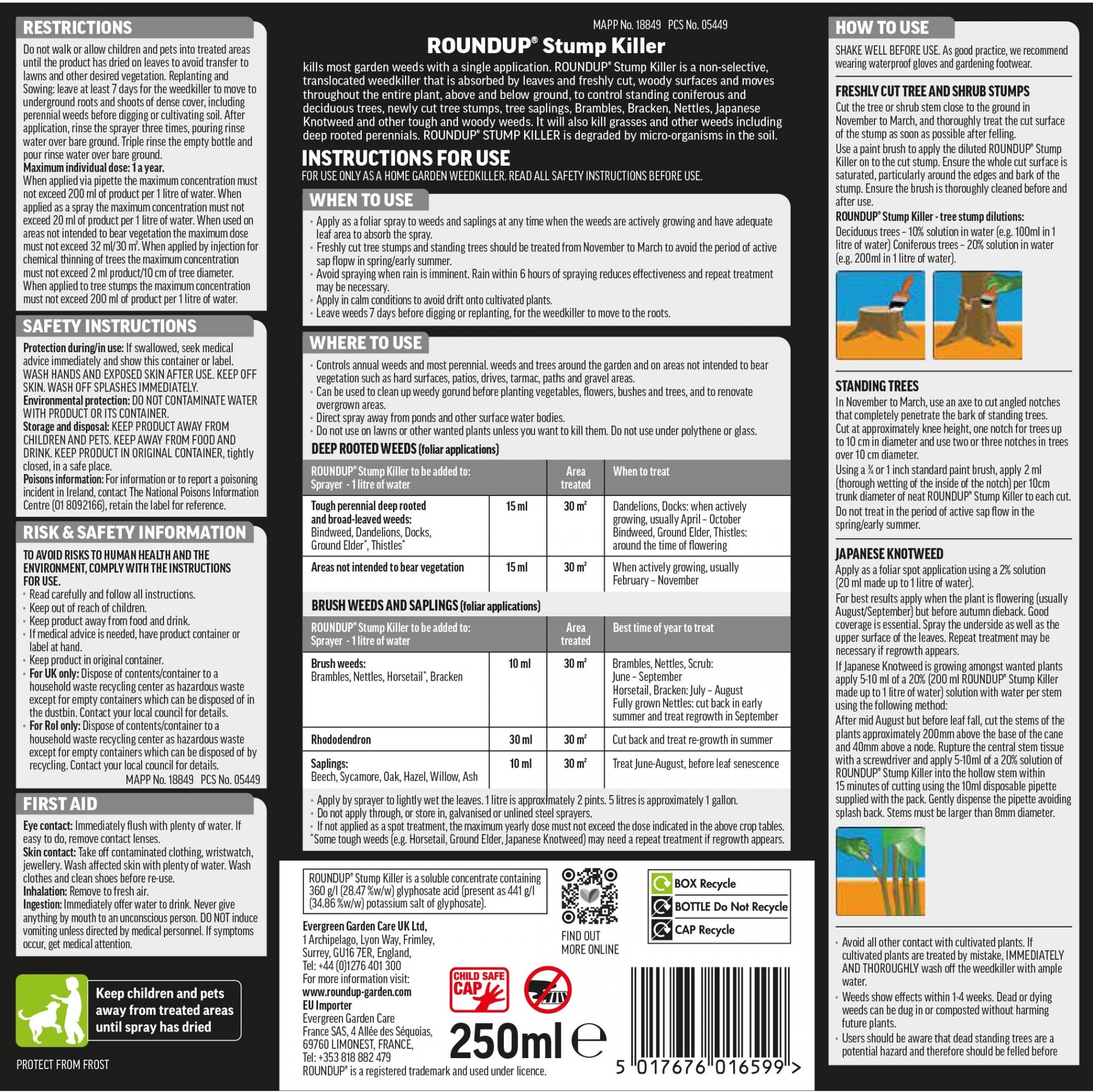 Roundup Stump Killer Concentrate Kelways Plants Ltd