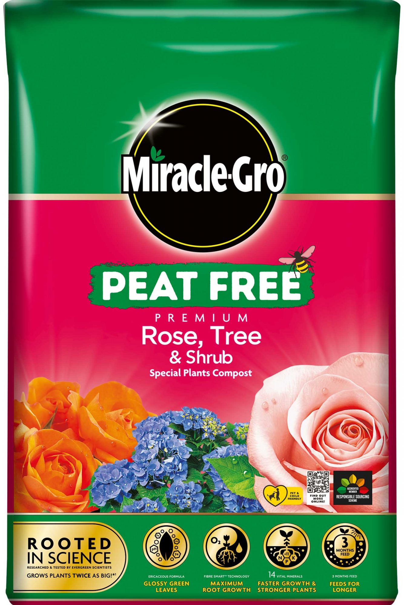 MiracleGro Peat Free Premium Rose, Tree & Shrub Compost Kelways