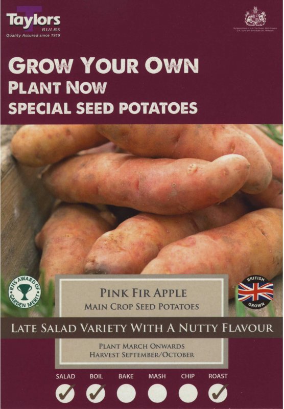 Taylors Bulbs Potato Pink Fir Apple (x10)