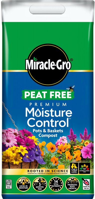 Miracle-Gro Miracle-Gro Peat Free Premium Moisture Pots & Baskets Control Compost
